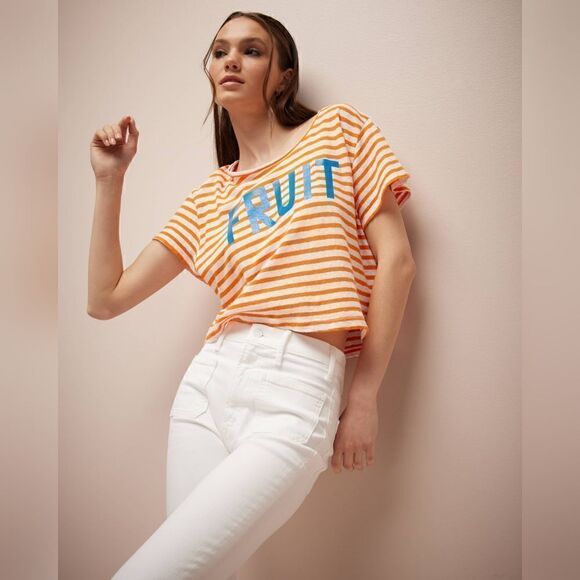 Mother The Rowdy Crop The Fruit T Size Extra Small NWT - Picture 4 of 16